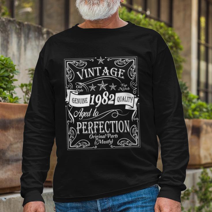 Vintage Genuine Quality 1982 Original Parts Mostly 40Th Birthday Long Sleeve T-Shirt Gifts for Old Men