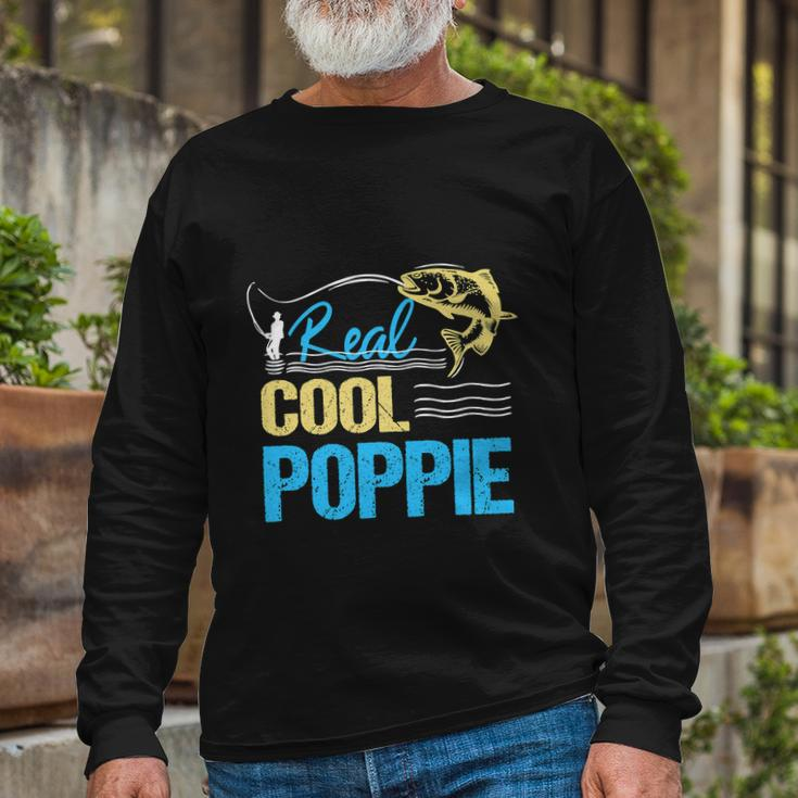 Vintage Reel Cool Poppie Fishing Daddy Long Sleeve T-Shirt Gifts for Old Men