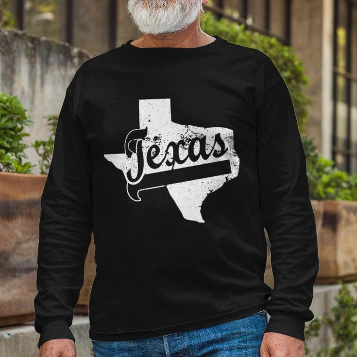 Vintage Texas State Logo Long Sleeve T-Shirt Gifts for Old Men