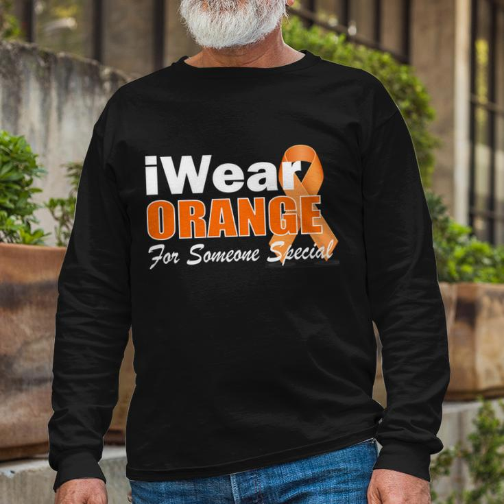 I Wear Orange For Someone I Love Leukemia Tshirt Long Sleeve T-Shirt Gifts for Old Men