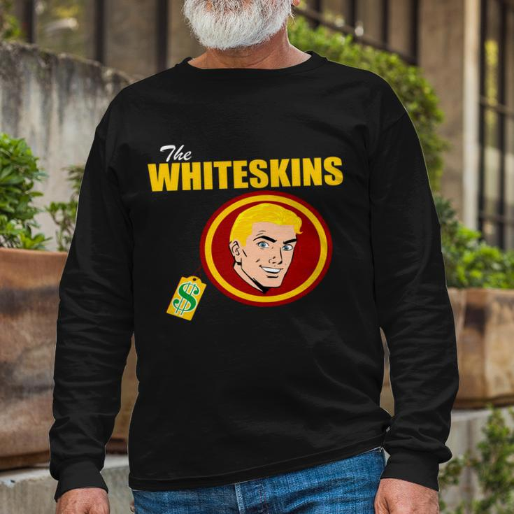 Whiteskins Football Native American Indian Tshirt Long Sleeve T-Shirt Gifts for Old Men