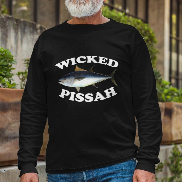 Wicked Pissah Bluefin Tuna Illustration Fishing Angler Gear Long Sleeve T-Shirt Gifts for Old Men