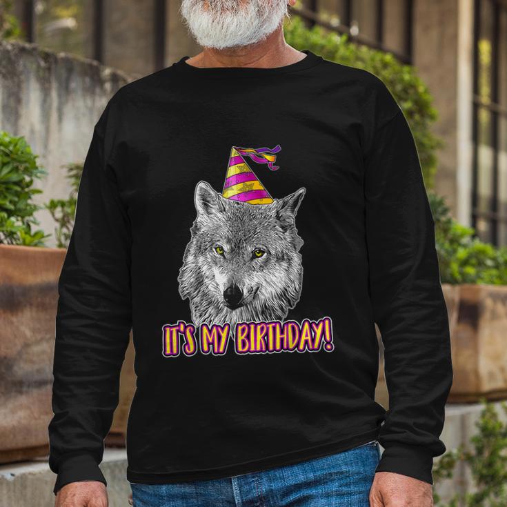 Wolf Birthday Themed Party Wolves Theme Girl Wolf Lover V3 Long Sleeve T-Shirt Gifts for Old Men