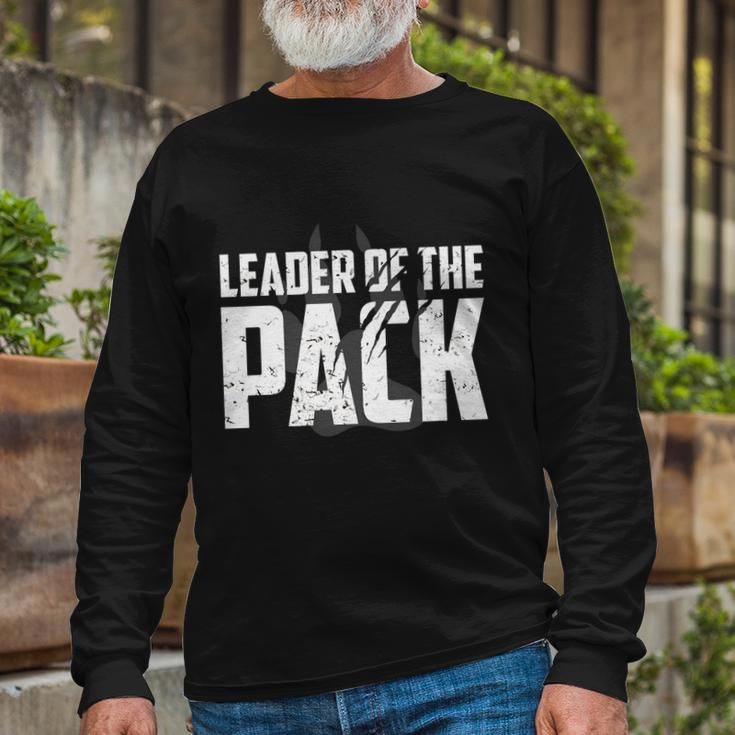 Wolf Pack Leader Of The Pack Paw Print Meaningful Long Sleeve T-Shirt Gifts for Old Men