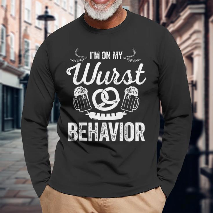 Wurst Behavior Oktoberfest German Festival Men Women Long Sleeve T-Shirt T-shirt Graphic Print Gifts for Old Men