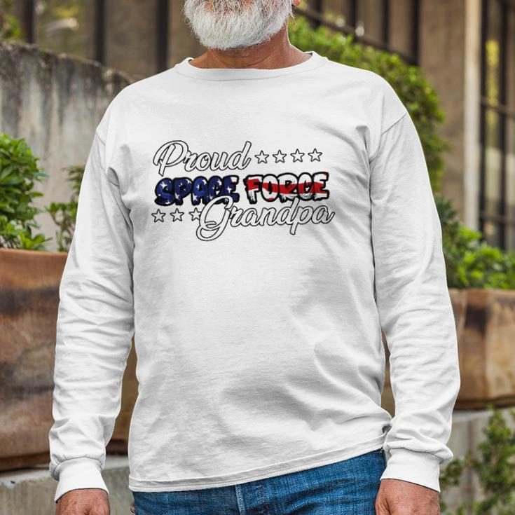 Bold Flag Proud Space Force Grandpa Long Sleeve T-Shirt T-Shirt Gifts for Old Men