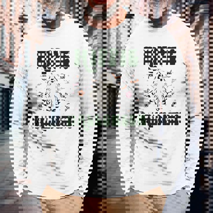 Halloween Cute Hippie Halloween Design Men Women Long Sleeve T-shirt Graphic Print Unisex Gifts for Old Men