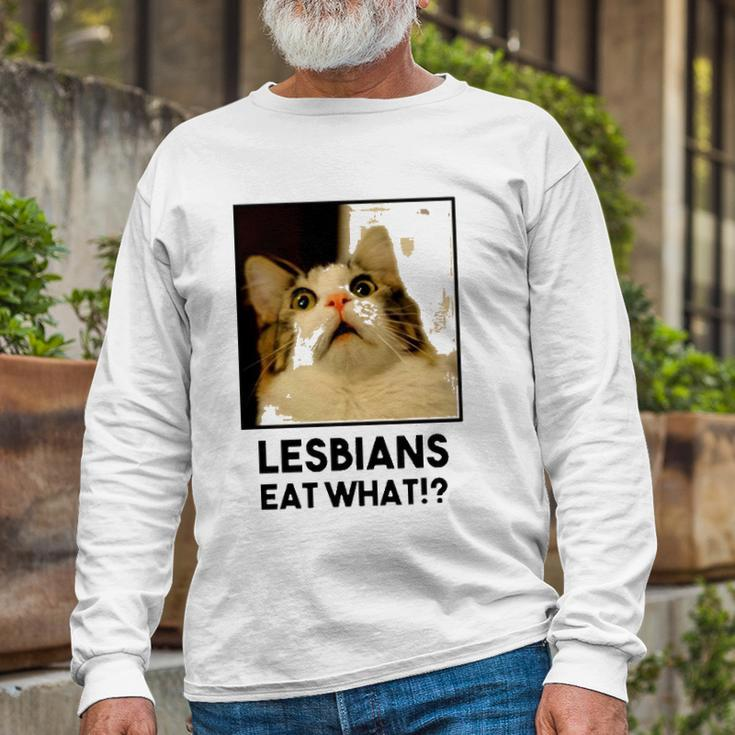Lesbian Eat What Cat Long Sleeve T-Shirt T-Shirt Gifts for Old Men