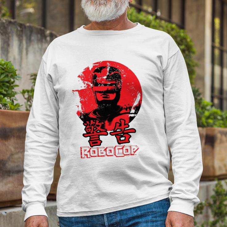 Robocop Red Sun Portrait Long Sleeve T-Shirt | Mazezy