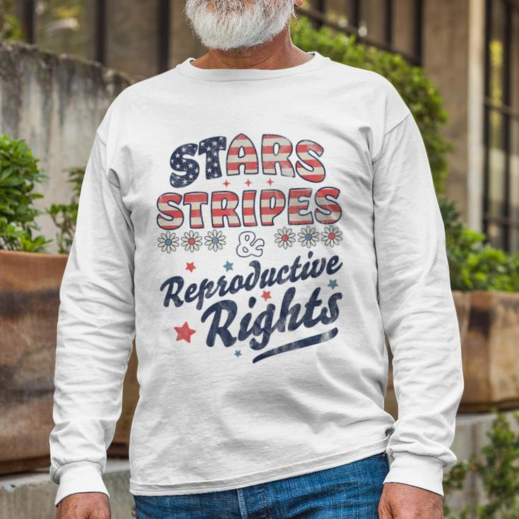 Stars Stripes Reproductive Rights Patriotic 4Th Of July Cute Long Sleeve T-Shirt Gifts for Old Men