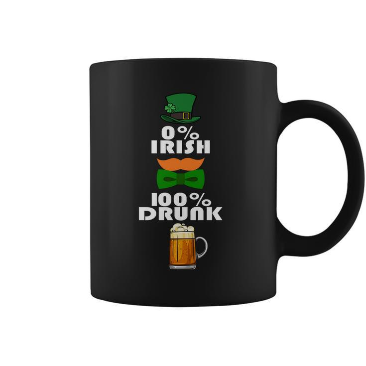 0 Percent Irish 100 Percent Drunk Irish Hipster Graphic Design Printed Casual Daily Basic Coffee Mug