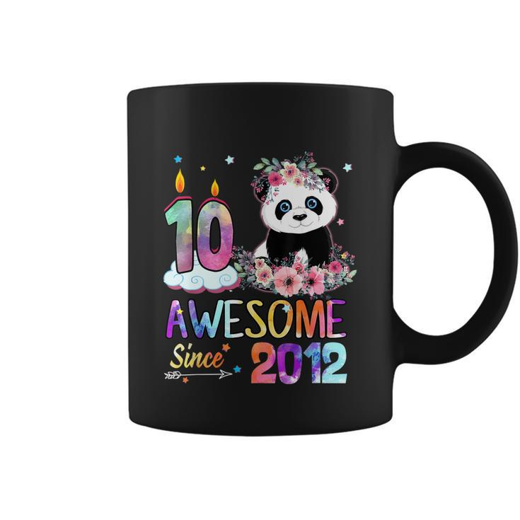 10 Years Old Awesome Since 2012 10Th Birthday Panda Unicorn Coffee Mug