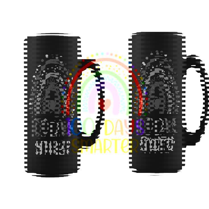 100 Days Smarter Happy 100Th Day Of School Rainbow Leopard Coffee Mug 100 Days Smarter Happy 100Th Day Of School Rainbow Leopard Coffee Mug