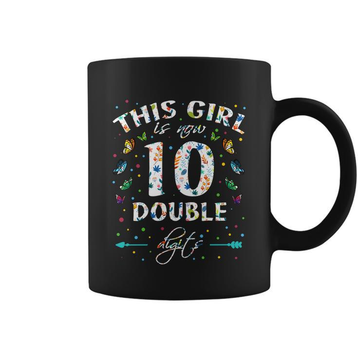 10Th Birthday Funny Gift This Girl Is Now 10 Double Digits Gift Coffee Mug