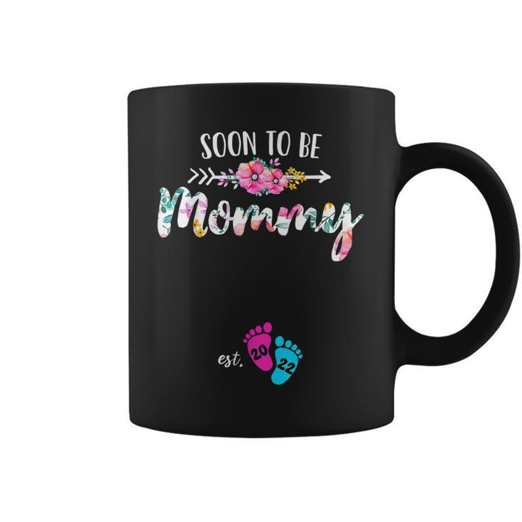 2022 Soon To Be Mommy Est 2022 Floral New Mom Mothers Day  Coffee Mug