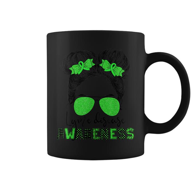 Lyme Disease Awareness Messy Hair Bun For Girl  Coffee Mug
