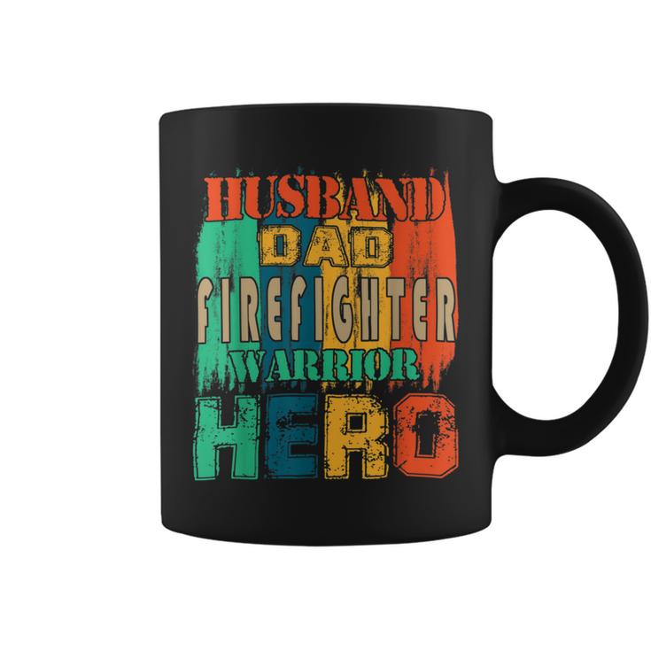 Firefighter Vintage Retro Husband Dad Firefighter Hero Matching Family Coffee Mug