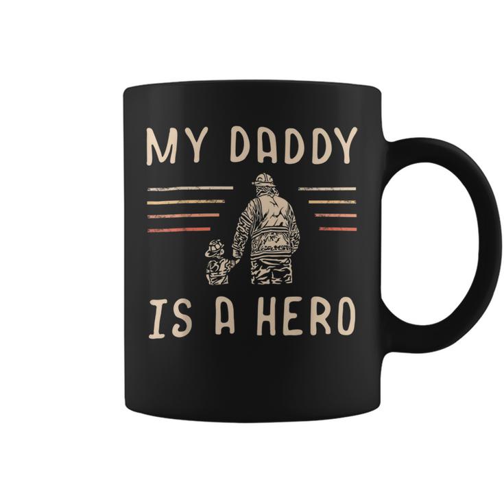 Firefighter Usa Flag My Daddy Is A Hero Firefighting Firefighter Dad V2 Coffee Mug