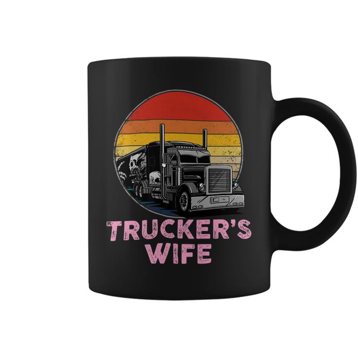Trucker Truckers Wife Retro Truck Driver Coffee Mug
