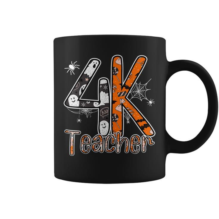 4K Teacher Halloween Trick Or Treat Happy Spooky Season  Coffee Mug