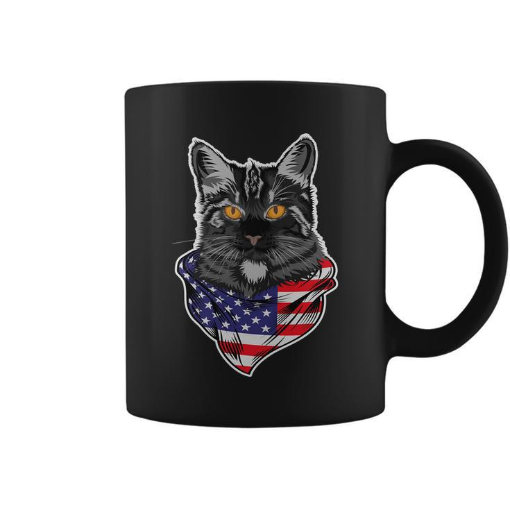 4Th Of July Cat American Patriotic Coffee Mug