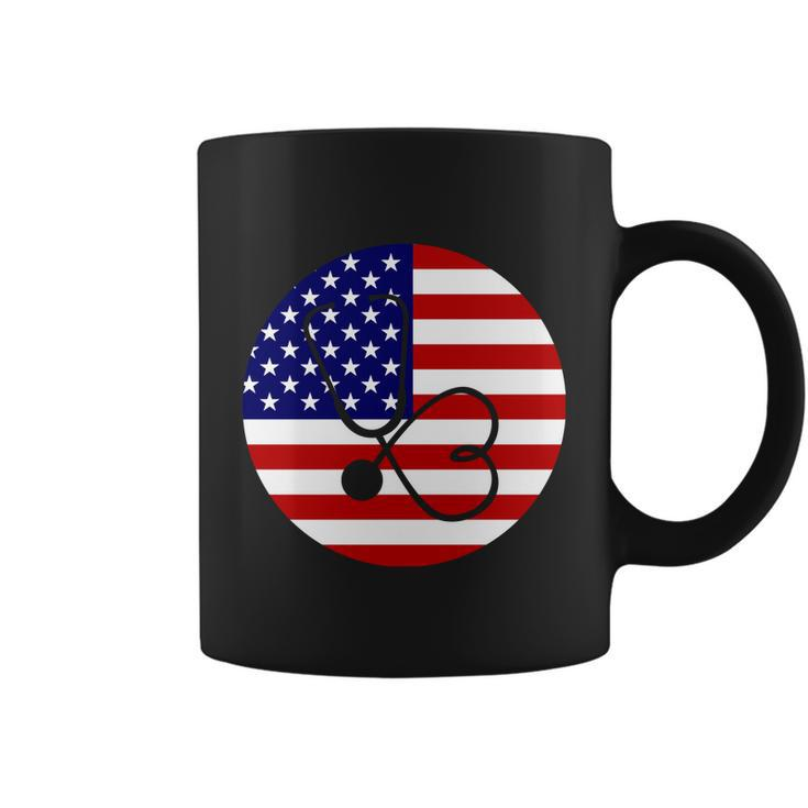 4Th Of July Nurse Independence Day Design Gift American Flag Gift Coffee Mug