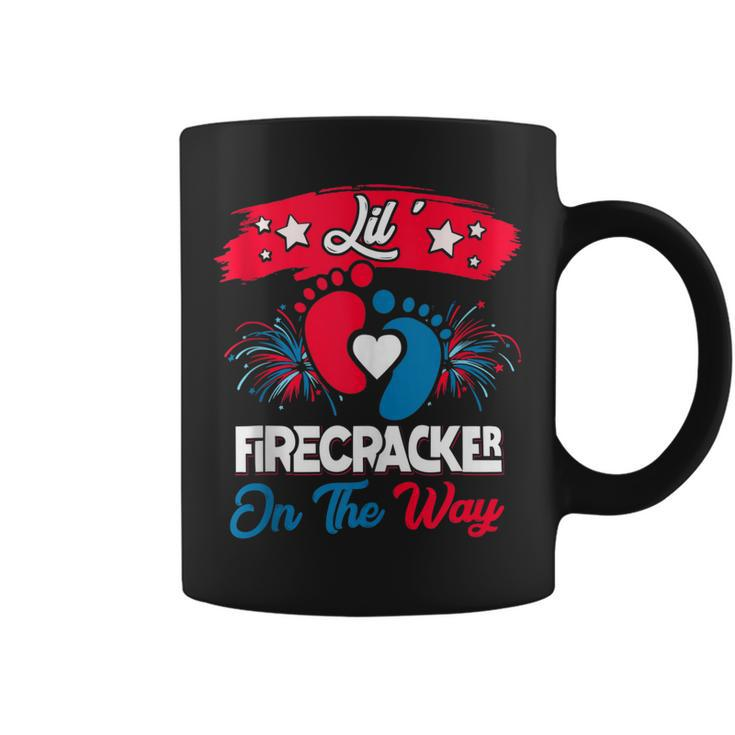 4Th Of July Pregnancy Patriotic Lil Firecracker On The Way  Coffee Mug