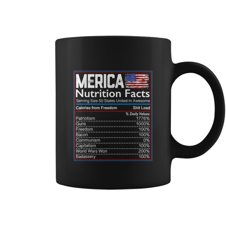 4Th Of July Proud American Shirt Merica Nutrition Facts Coffee Mug
