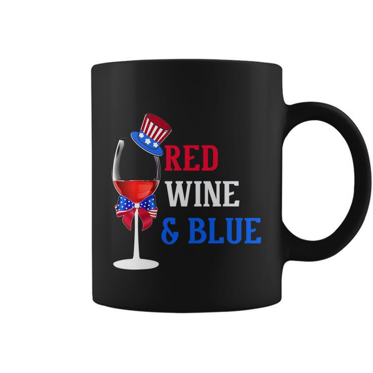 4Th Of July Red White And Blue Wine Glass Firework Drinker Tshirt Coffee Mug