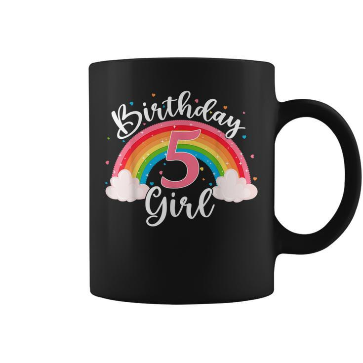 5 Years Old Birthday Girl Rainbow For Girls 5Th Birthday  Coffee Mug
