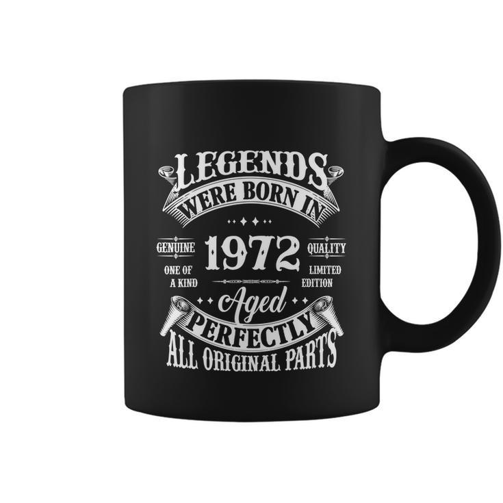 50Th Birthday Funny Gift Vintage Legends Born In 1972 50 Years Old Graphic Design Printed Casual Daily Basic Coffee Mug