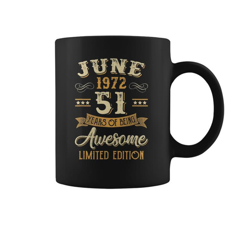 51 Years Awesome Vintage June 1972 51St Birthday Coffee Mug