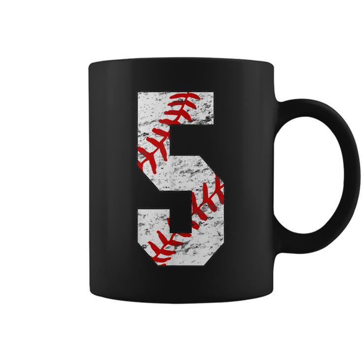 5Th Birthday Baseball Big Number Five 5 Year Old Boy Girl V5 Coffee Mug