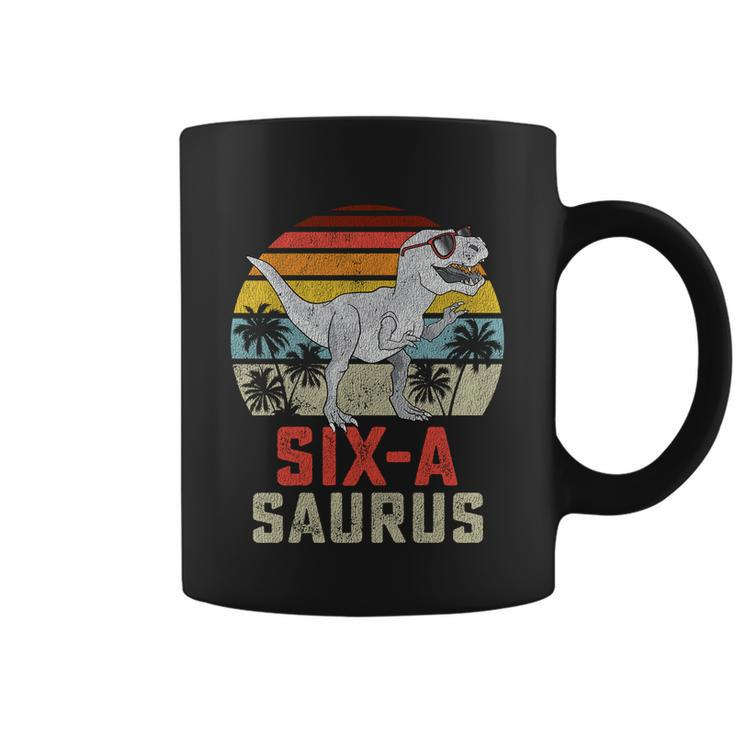 6 Year Old Dinosaur Birthday 6Th T Rex Dino Six Saurus Meaningful Gift Coffee Mug