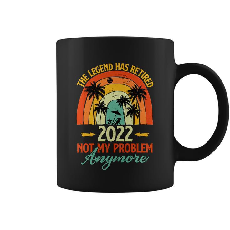 90S Retro Summer Rainbow The Legend Has Retired 2022 Not My Problem Anymore Tshirt Coffee Mug