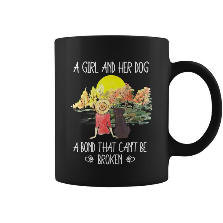 A Girl And Her Dog A Bond That Cant Be Broken Cute Graphic Design Printed Casual Daily Basic Coffee Mug