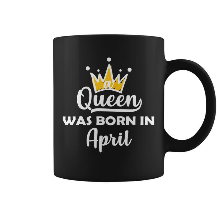 A Queen Was Born In April Birthday Graphic Design Printed Casual Daily Basic Coffee Mug