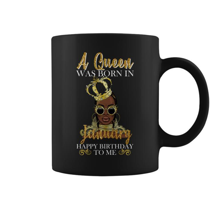 A Queen Was Born In January Happy Birthday Graphic Design Printed Casual Daily Basic Coffee Mug