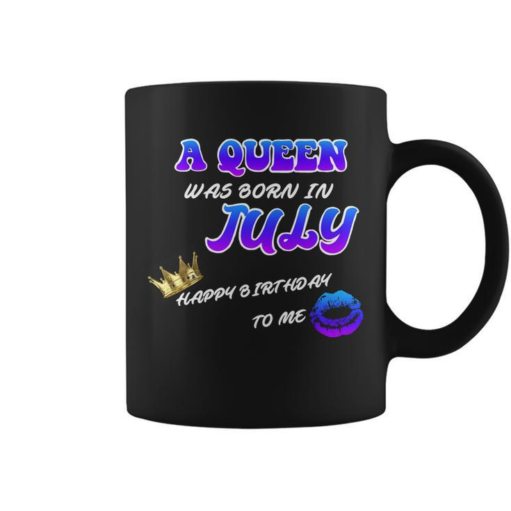 A Queen Was Born In July Happy Birthday To Me Graphic Design Printed Casual Daily Basic Coffee Mug