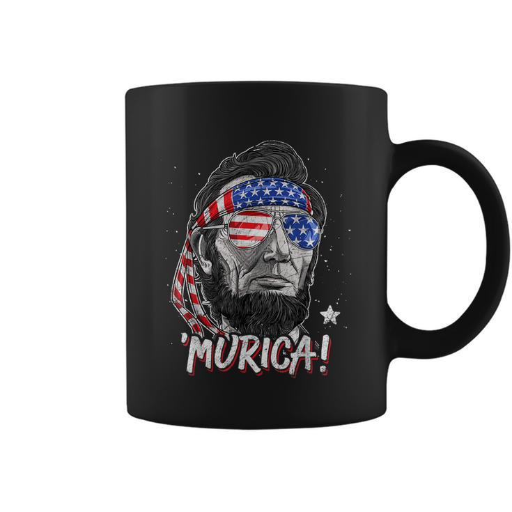 Abraham Lincoln 4Th Of July Murica Men Women American Flag Coffee Mug