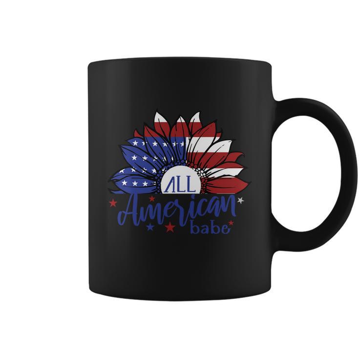 All American Babe Sunflower American Flag 4Th Of July Coffee Mug