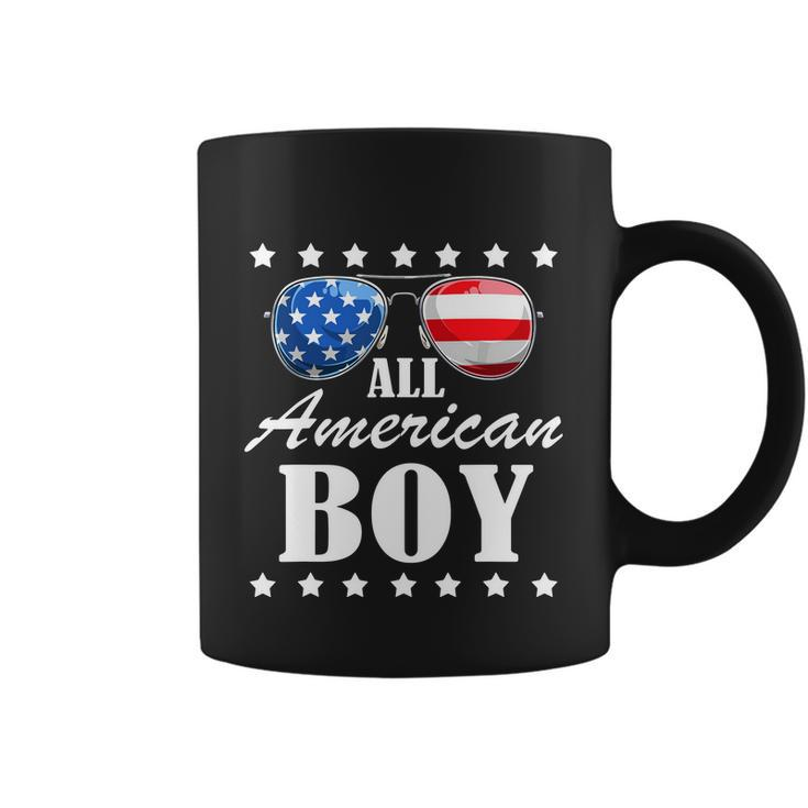 All American Boy Us Flag Sunglasses For Matching 4Th Of July Coffee Mug