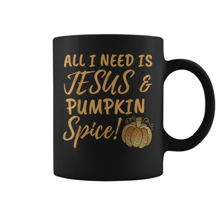 All I Need Is Jesus And Pumpkin Spice Leopard Fall Women Kid  Coffee Mug