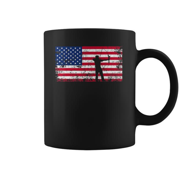 American Flag Archery Archery Team Gift Coffee Mug