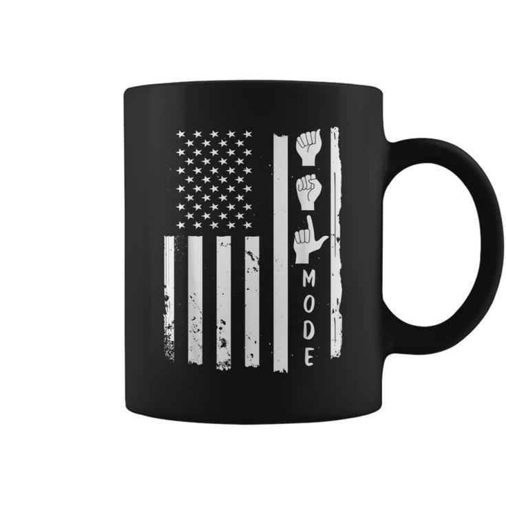 American Sign Language Asl Mode Usa Flag  Coffee Mug