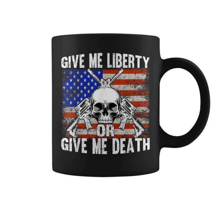 Ar-15 Give Me Liberty Or Give Me Death Skull - Ar15 Rifle  Coffee Mug
