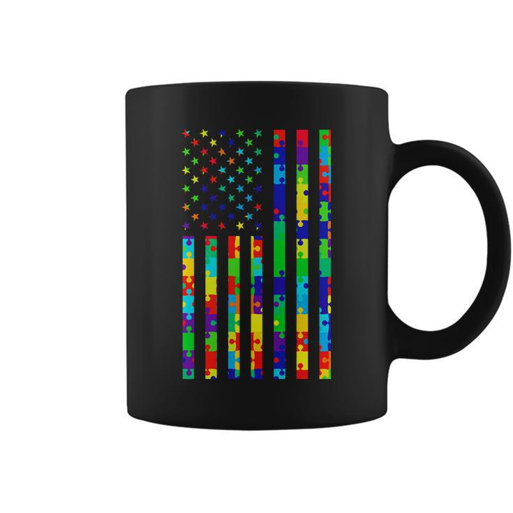 Autism Awareness Colorful Puzzle Flag Coffee Mug