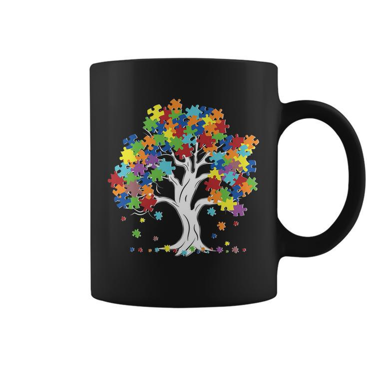 Autism Awareness Puzzle Piece Tree Coffee Mug