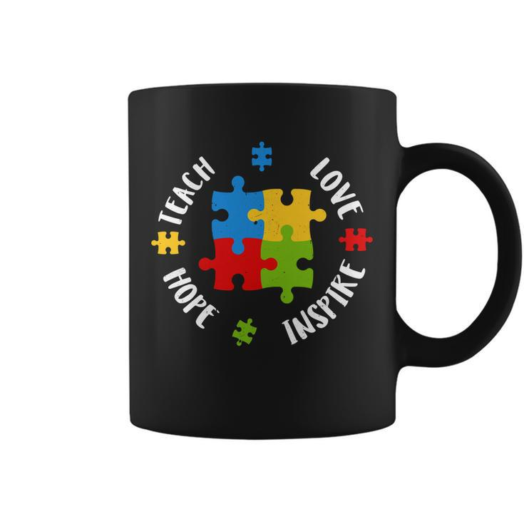 Autism Teacher Teach Love Hope Inspire Tshirt Coffee Mug
