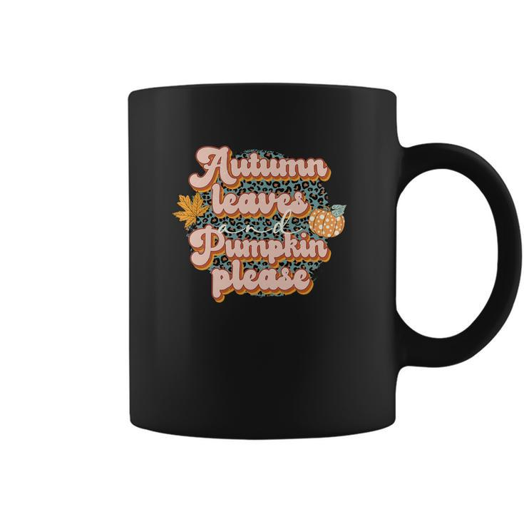 Autumn Leaves Pumpkin Please Leopard Plaid Fall Coffee Mug